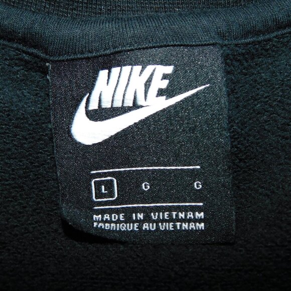 Nike Mens L Black Green Red Double Swoosh Embroidered Crewneck Sweatshirt - Picture 6 of 9